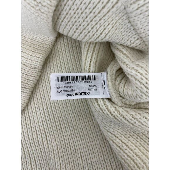 Zara Womens Jacket Sweater Small S Cream Knitted Double Breasted 3991/109 NWOT - Picture 5 of 9